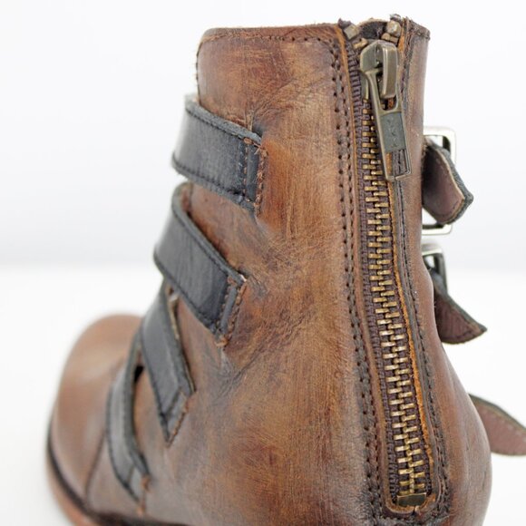 Freebird by Steven ‘Scarlett’ Olive Brown Multi-Buckle Ankle Boots: Size 7 M - Picture 9 of 9